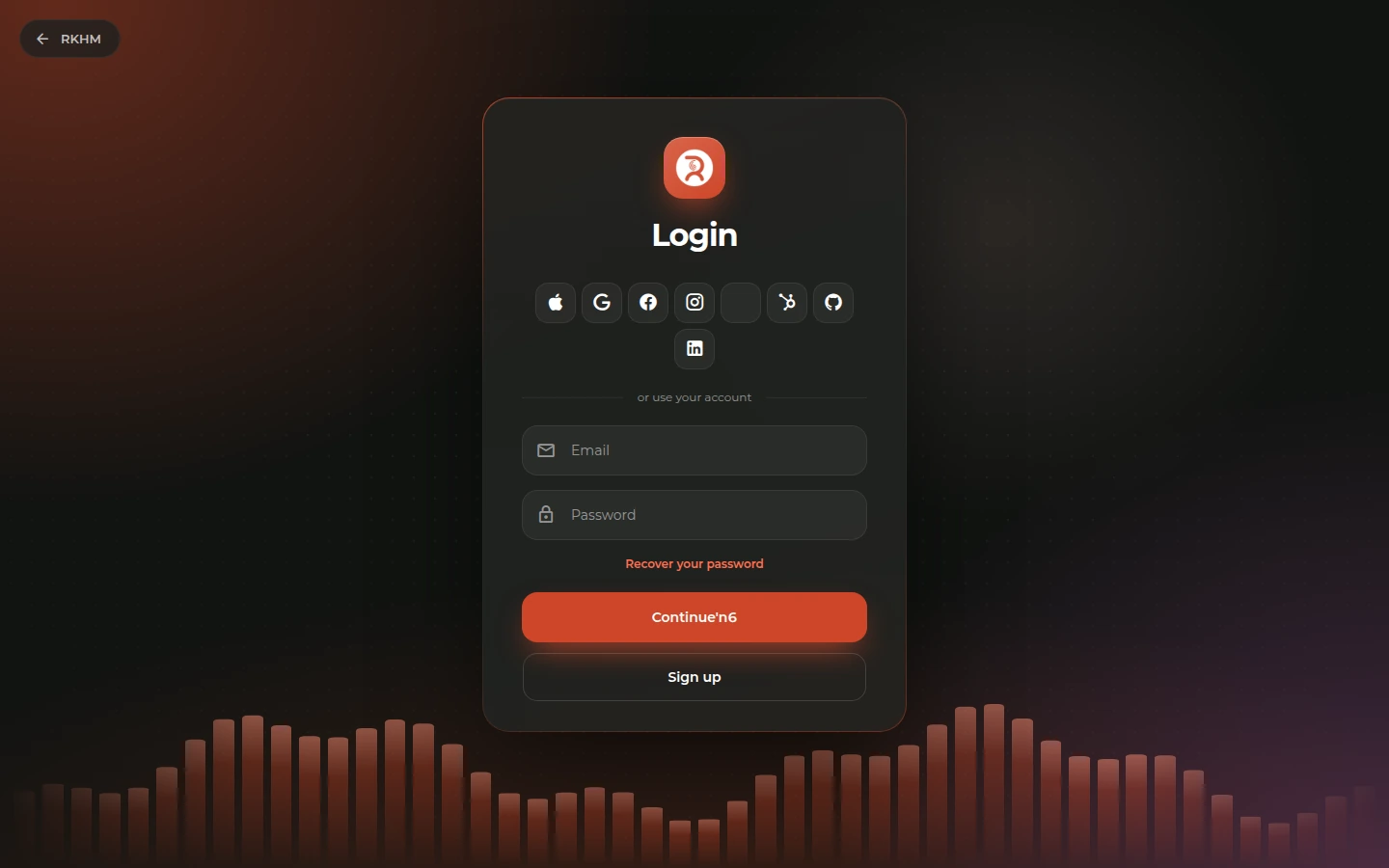 Login page in Shady 2, RKHM desktop screenshot